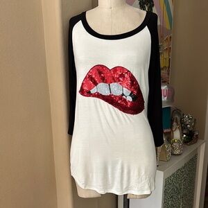 Sequin Lips/Teeth Top